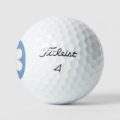 Monogram Initial Blume Power Daisy pink & blue Golfball (Logo)