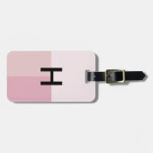 Monogram, Initial Blush Pastellfarbstoff Pale Pink Gepäckanhänger (Vorderseite horizontal)