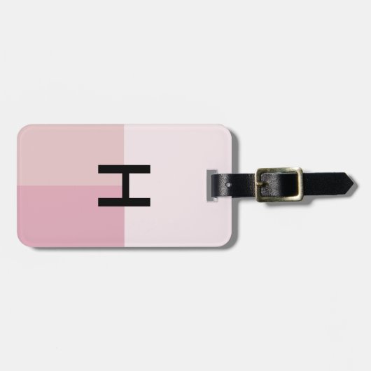 Monogram, Initial Blush Pastellfarbstoff Pale Pink Gepäckanhänger (Vorderseite horizontal)