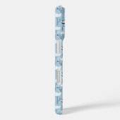 Monogram Initial Boho Blue White Florals Trendy Case-Mate iPhone Hülle (Rückseite / Rechts)