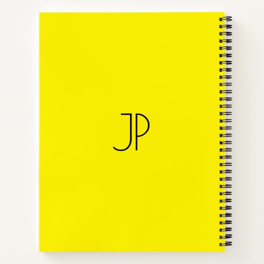 Monogram, Initial Bright Yellow Notizblock (Rückseite)