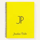 Monogram, Initial Bright Yellow Notizblock (Vorderseite)