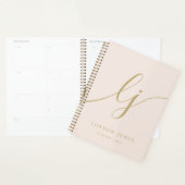 Monogram Initial Business Planner Blush Gold Name Planer (Anzeige)