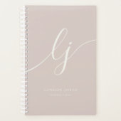 Monogram Initial Business Planner Script rosa Planer (Vorderseite)