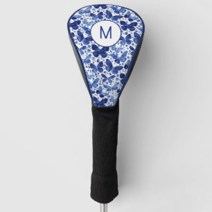Monogram Initial Butterfly Watercolor Blue Golf Headcover