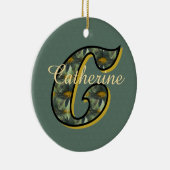 Monogram Initial C Daisies Floral Personalized  Keramik Ornament (Rechts)