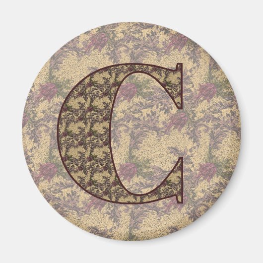 Monogram Initial C Elegant Floral Magnet (Vorne)