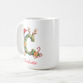 Monogram initial c ginger men merry Christmas Kaffeetasse (Vorderseite Links)