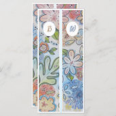 Monogram, Initial Cheery Floral Zwei Lesezeichen (Vorne/Hinten)