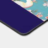 Monogram Initial Chinoiserie Floral Egret Schreibtischunterlage (Ecke)