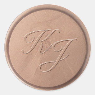 Monogram Initial Chocolate Brown Siegel Sticker