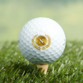 Monogram Initial Crest Gold Laurel Wreath Emblem Golfball (Insitu T-Shirt)