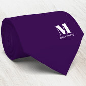 Monogram Initial Crest Personalized Purple Krawatte