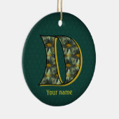 Monogram Initial D Daisies Flower Art Personalized Keramik Ornament (Rechts)