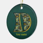 Monogram Initial D Daisies Flower Art Personalized Keramik Ornament (Links)