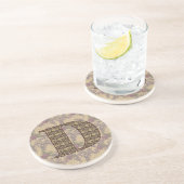 Monogram Initial D Elegant Floral Drink Untersetze Getränkeuntersetzer (Seite)