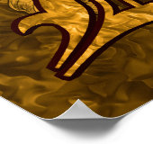 Monogram Initial D Gold Peony Floral Poster (Ecke)