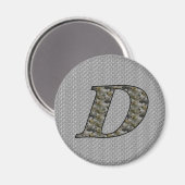 Monogram Initial D Hydrangea Floral Magnet (Vorderseite/Rückseite)