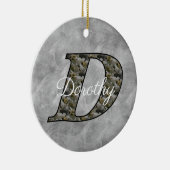 Monogram Initial D Hydrangea Flowers Personalized Keramik Ornament (Rechts)
