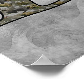 Monogram Initial D Hydrangea Flowers Poster (Ecke)