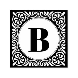 Monogram Initial dekorativ Permastempel