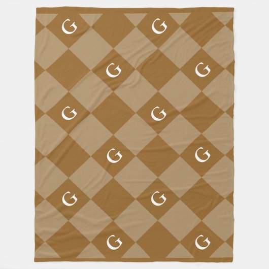 Monogram Initial Diamond - Luxury Look Blanket Fleecedecke (Vorderseite)