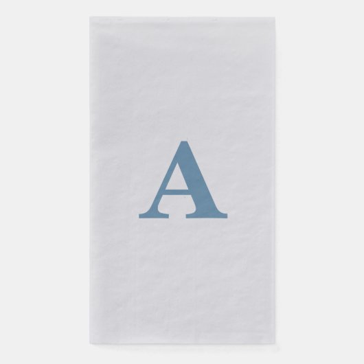 Monogram Initial Dusty Blue Eleganter Individuelle Serviette (Vorderseite)