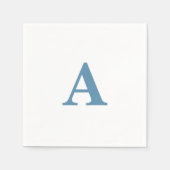 Monogram Initial Dusty Blue Eleganter Individuelle Serviette (Vorderseite)