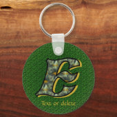 Monogram Initial E Daisies Art Personalized Schlüsselanhänger (Rückseite)