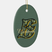 Monogram Initial E Daisies Floral Personalized  Keramik Ornament (Rechts)