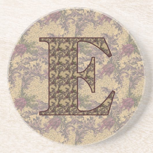 Monogram Initial E Elegant Floral Drink Untersetze Getränkeuntersetzer (Vorne)