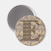 Monogram Initial E Elegant Floral Magnet (Vorderseite/Rückseite)