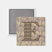 Monogram Initial E Elegant Floral Magnet (Vorderseite/Rückseite)