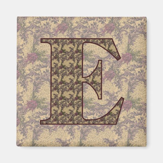 Monogram Initial E Elegant Floral Magnet (Vorne)