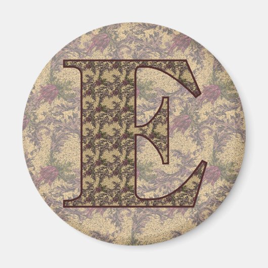 Monogram Initial E Elegant Floral Magnet (Vorne)