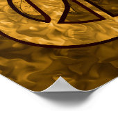 Monogram Initial E Gold Peony Floral Poster (Ecke)