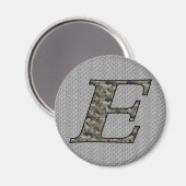 Monogram Initial E Hydrangea Floral Magnet (Vorderseite/Rückseite)