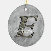 Monogram Initial E Hydrangea Flowers Personalized Keramik Ornament (Links)