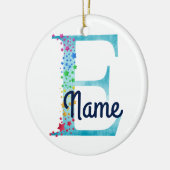 Monogram Initial E Rainbow Star Design Keramik Ornament (Links)