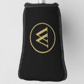 Monogram Initial Elegant Black and Gold Golf Headcover (Rotieren 90)
