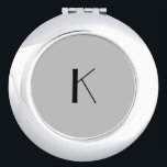Monogram Initial Elegant Minimalistisch Gray Black Taschenspiegel<br><div class="desc">Ein Geschenk für sie. Ein mit Monogramm anfänglicher Kompaktspiegel,  der in seiner Einfachheit elegant ist. Silber oder Silberplatte,  Grau und Schwarz. Ändern Sie die Initialisierung,  um für Ihren Empfänger zu personalisieren.</div>