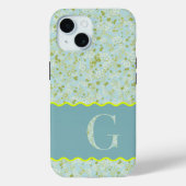 MONOGRAM INITIAL G ACQUA KLEINE BLUME Case-Mate iPhone HÜLLE (Rückseite)