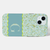 MONOGRAM INITIAL G ACQUA KLEINE BLUME Case-Mate iPhone HÜLLE (Rückseite (Horizontal))