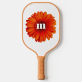 Monogram Initial Gerbera Daisy Pickleball Schläger (Vorderseite)