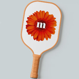 Monogram Initial Gerbera Daisy Pickleball Schläger