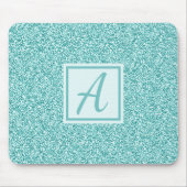 Monogram Initial Girly Blue Sparkle Mousepad (Vorne)
