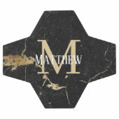 Monogram-Initial-Gold-Black-Marmor Fußball (Flach)