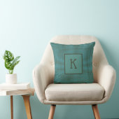 Monogram Initial Green Blue Brown Black Kariert Kissen (Stuhl )