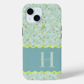 MONOGRAM INITIAL H ACQUA KLEINE BLUME Case-Mate iPhone HÜLLE (Rückseite)