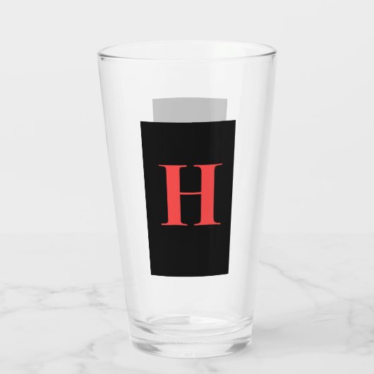 MONOGRAM INITIAL H Beer Glas (Rückseite)